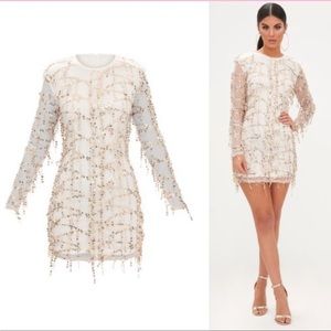 Pretty Little Thing Gold Sequin Long Sleeve Dress